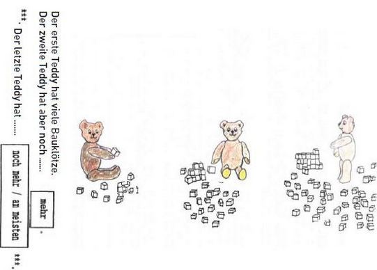 Die Entwicklung der Sprache beim Kind - Prüfmittel f�r Viereinhalb
 bis Sechsjährige - Morphologie Zeichnung Bären